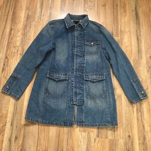 Vintage Lauren Jeans Denim Jacket Womens Size L Barn Chore Coat Ralph Lauren 90s